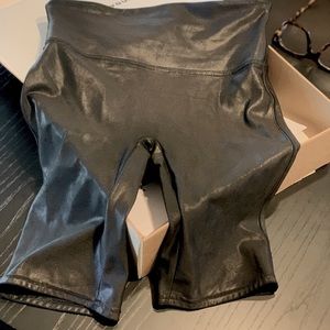 Spanx Faux Leather Bike Short Medium Black NWT